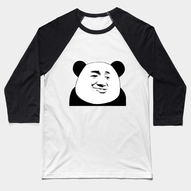 Crazy Panda Emoji Baseball T-Shirt by SYnergization